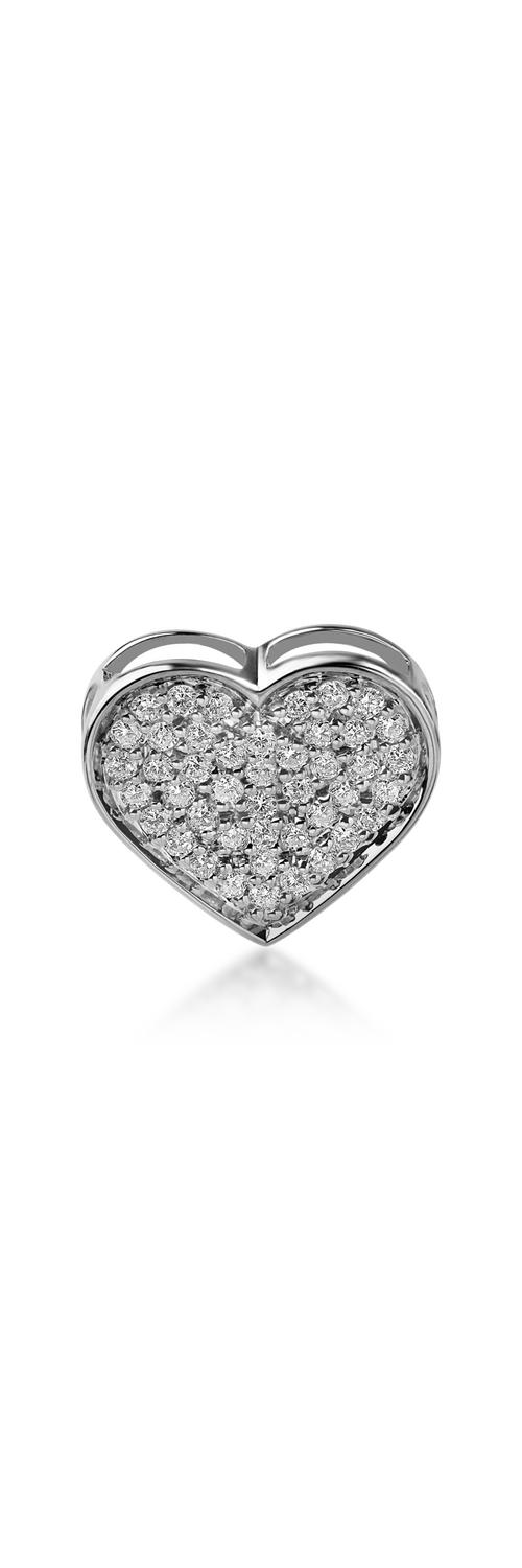 Медальон сърце от бяло злато с диаманти 0.28кt