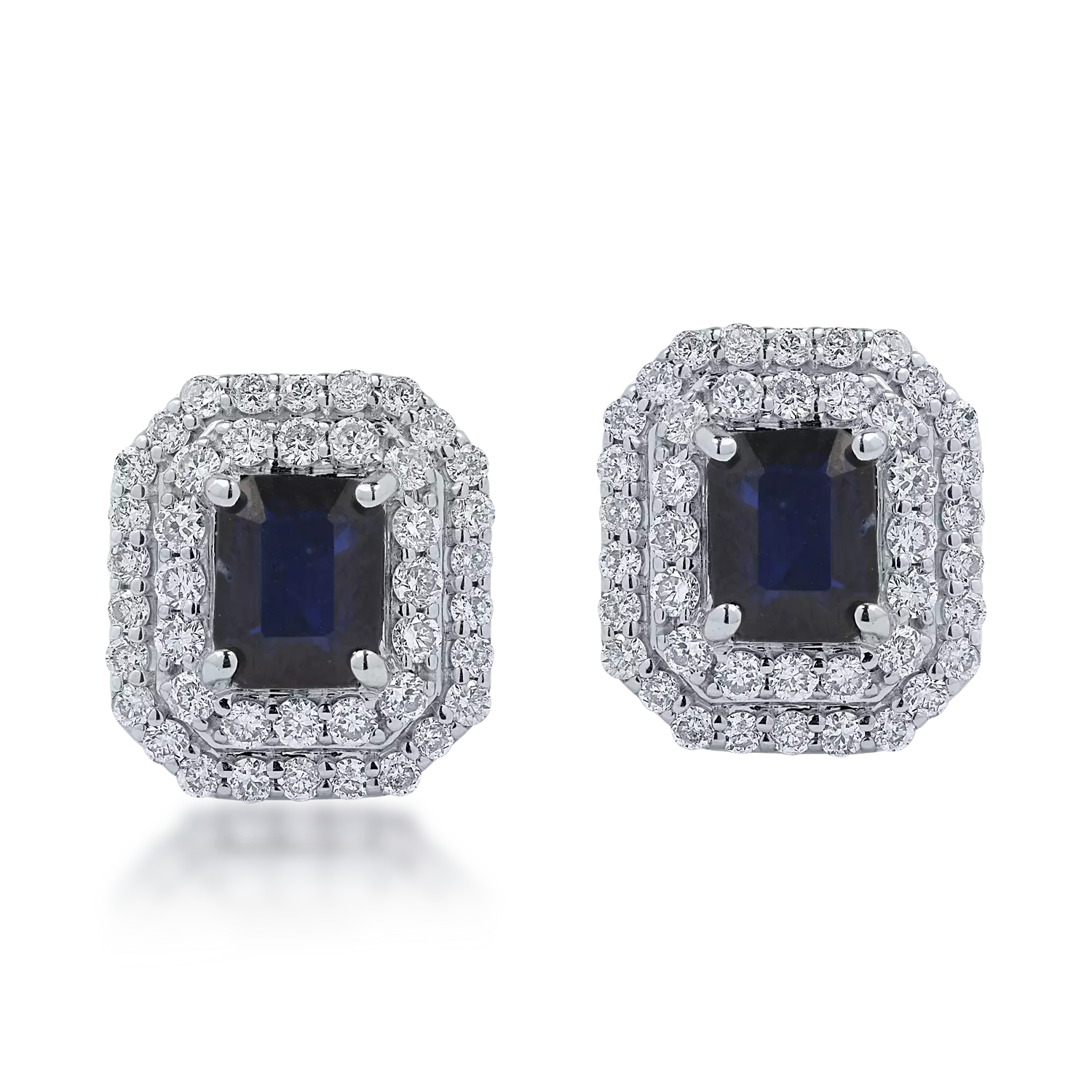 White gold earrings with 1.03ct sapphires and 0.49ct diamonds