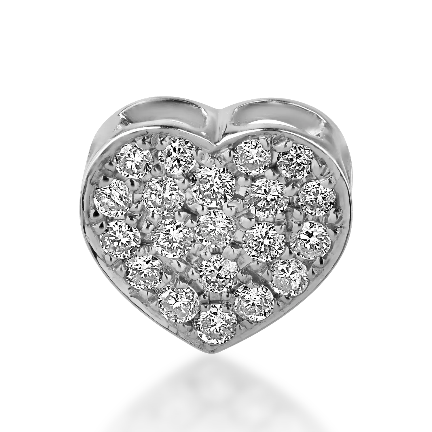 Fehér arany szívű medál 0.22ct gyémántokkal