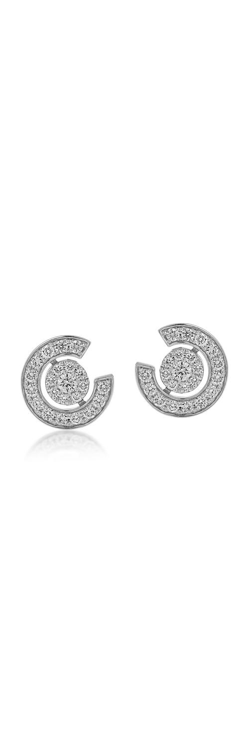 White gold geometric earrings with 0.9ct diamonds