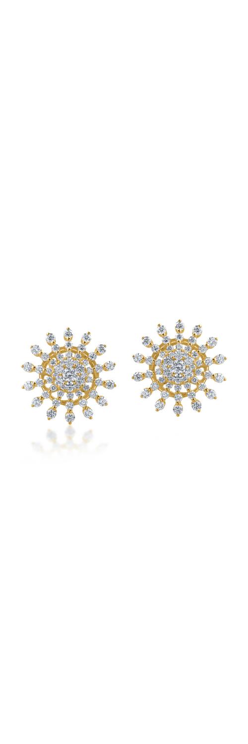 Yellow gold earrings with 1.5ct diamonds