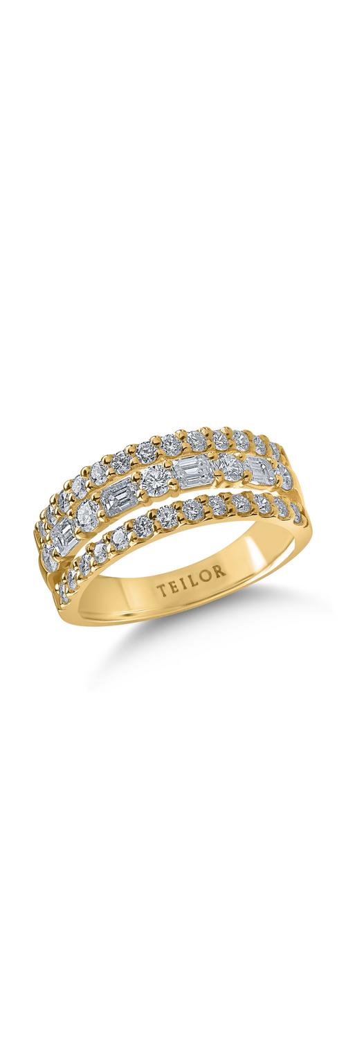 Sárga arany fél örökkévalóság gyűrű 1.28ct gyémántokkal