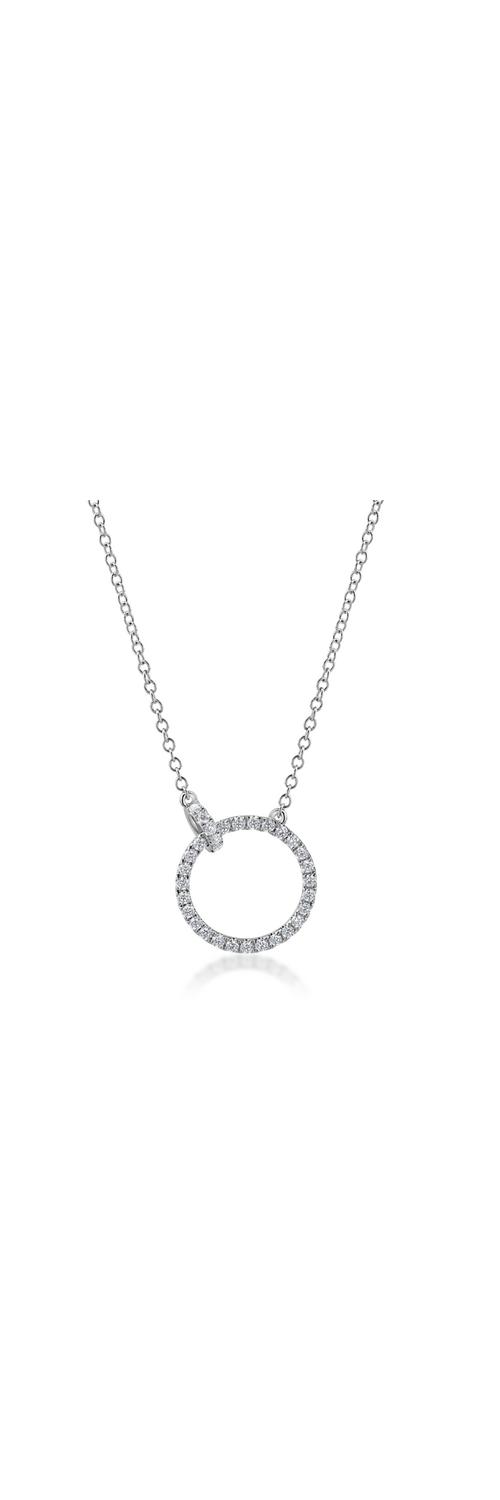 White gold geometric pendant necklace with 0.32ct diamonds