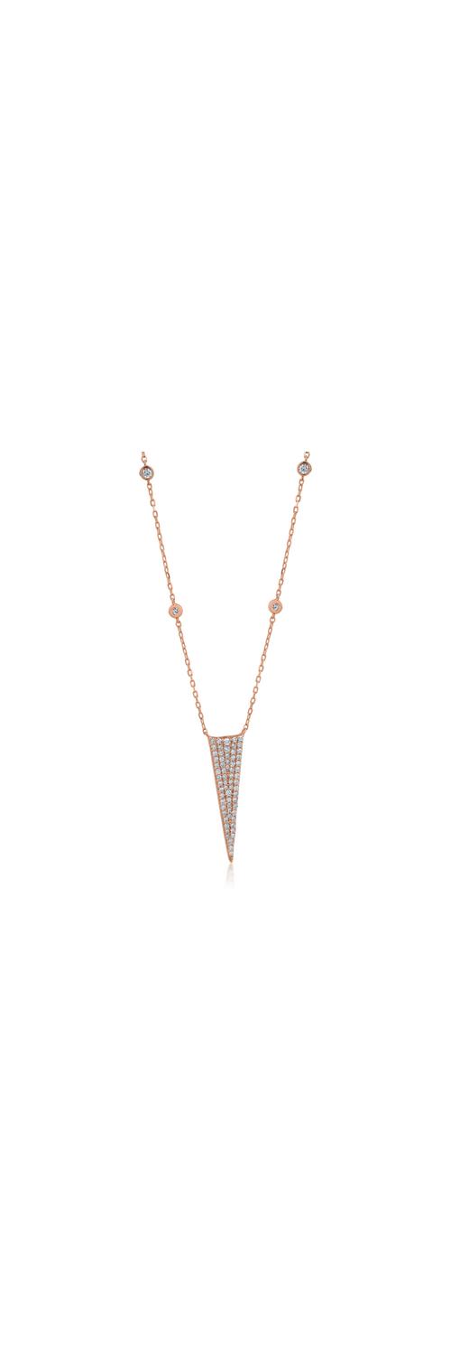 Rose gold geometric pendant necklace with 0.54ct diamonds