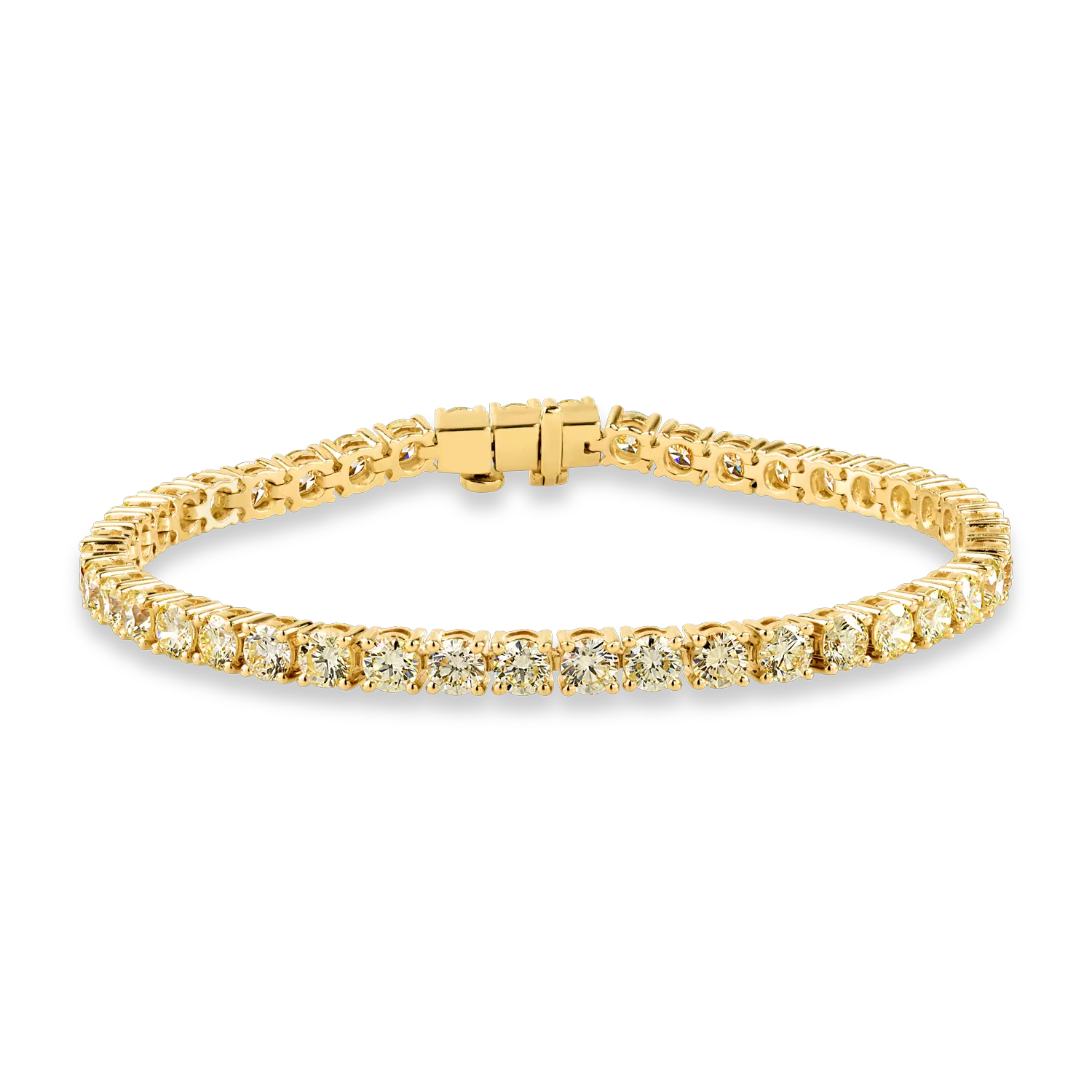 Sárga arany tenisz karkötő 6.61ct díszsárga gyémántokkal