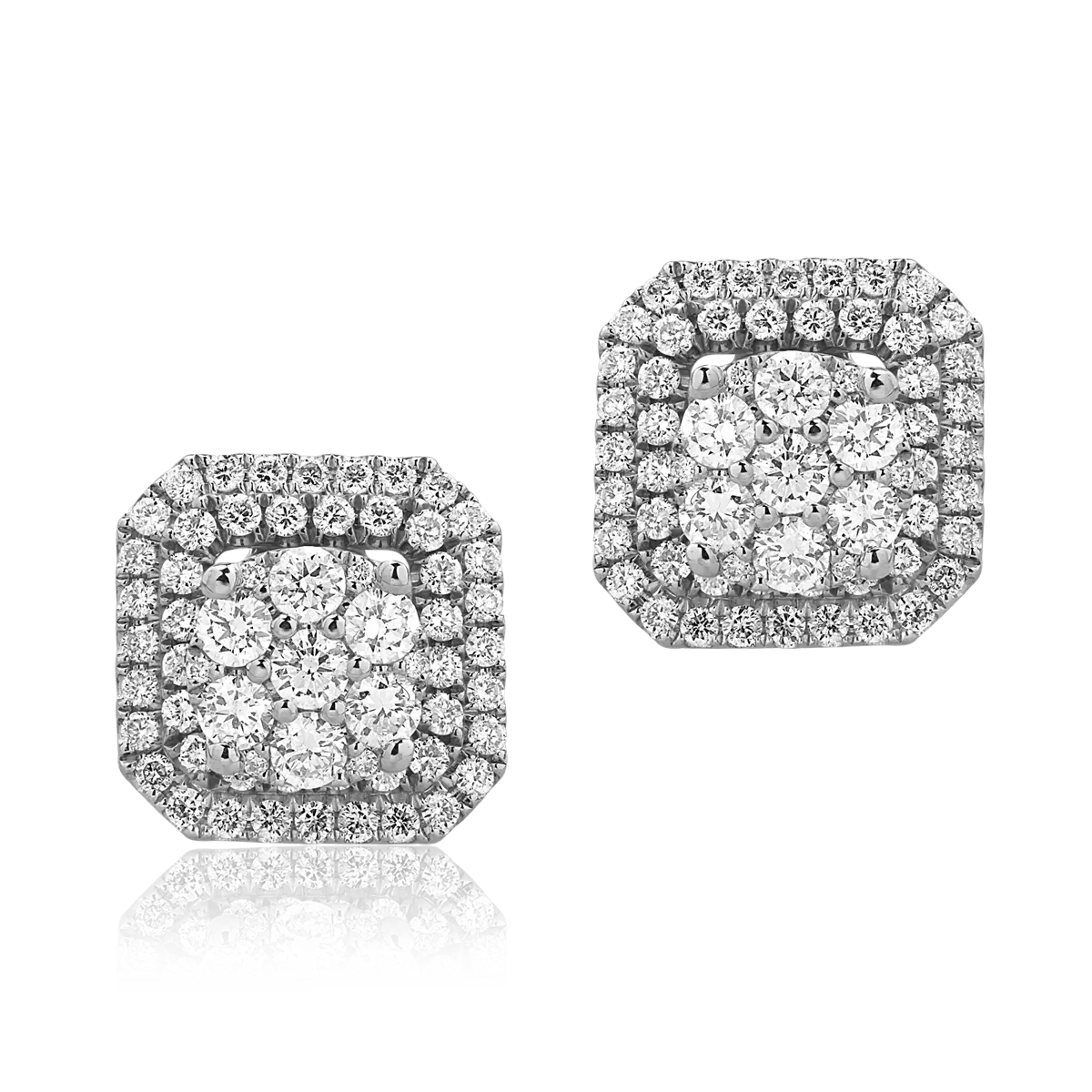 Cercei din aur alb cu diamante de 0.83ct
