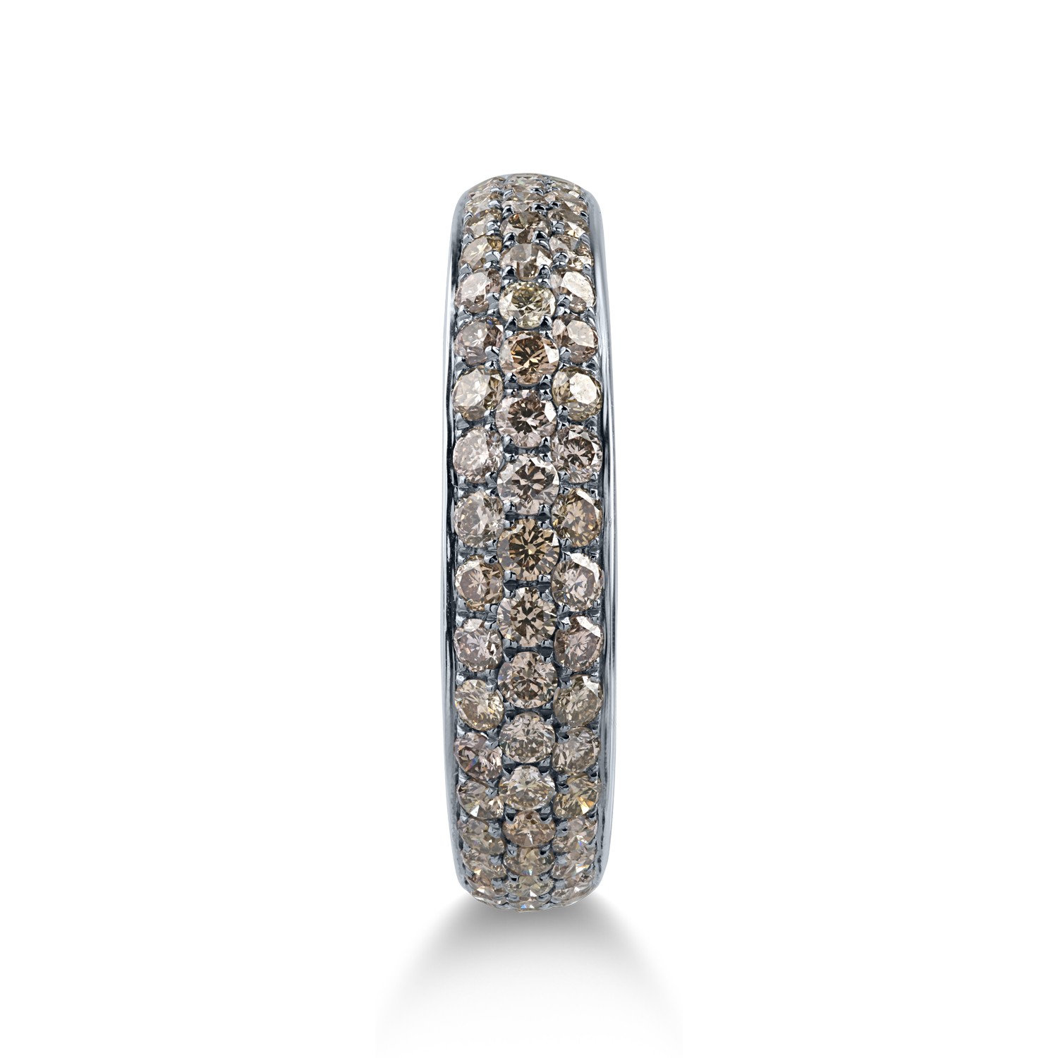 пръстен половин вечност от бяло злато пръстен с 0.96кt кафяви диаманти