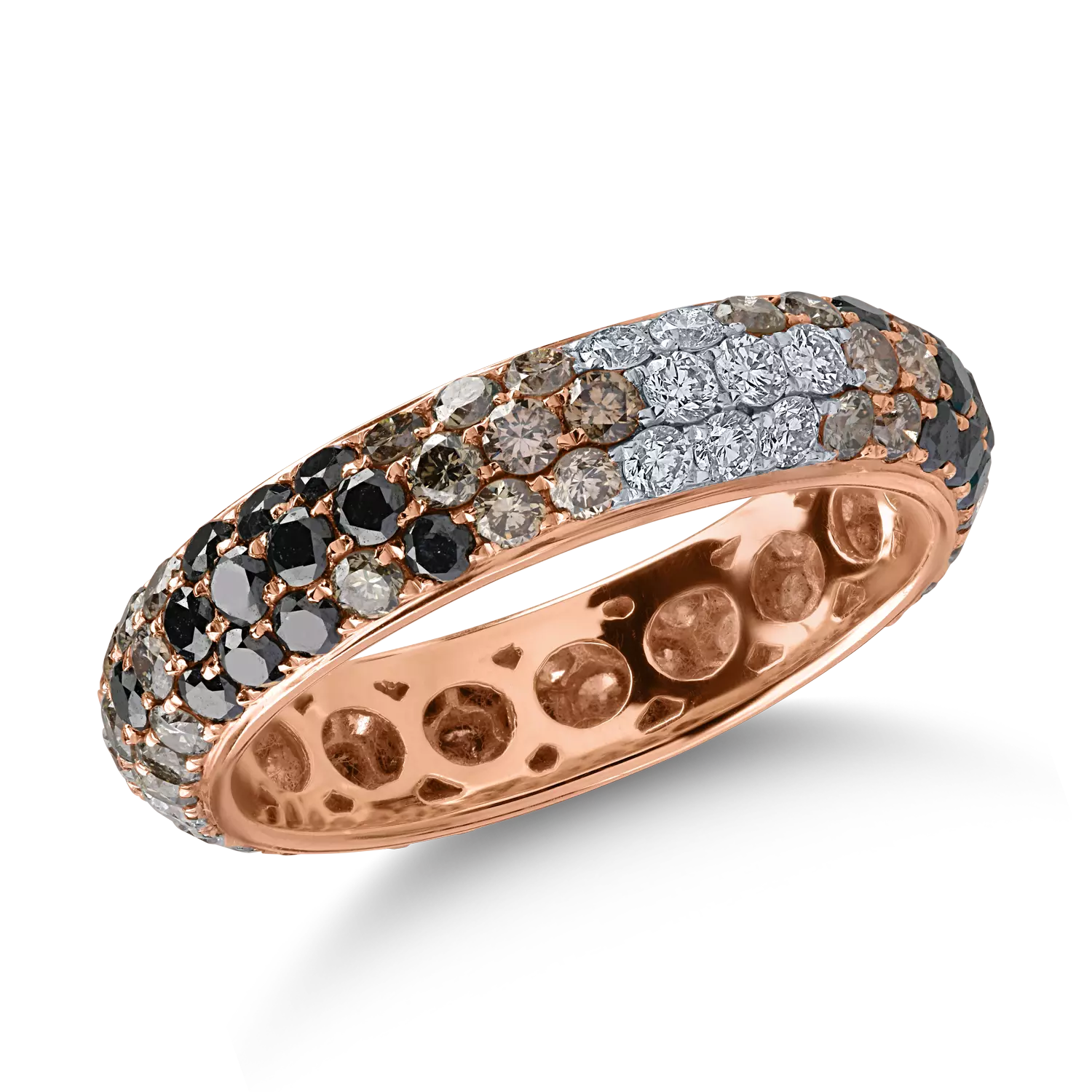 Half eternity ring in rose gold with 2.26ct diamonds