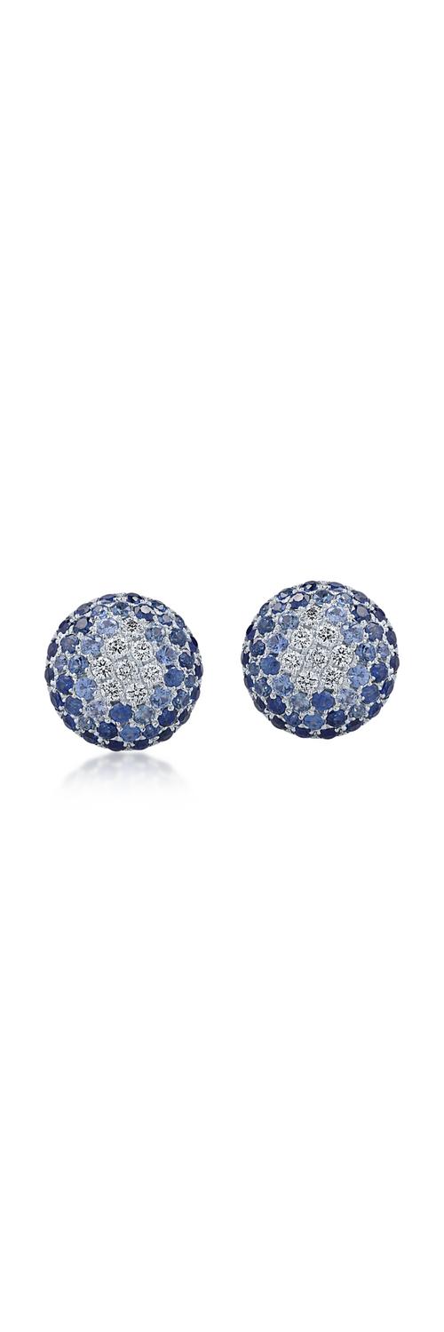 White gold earrings with 1.23ct sapphires and 0.18ct diamonds