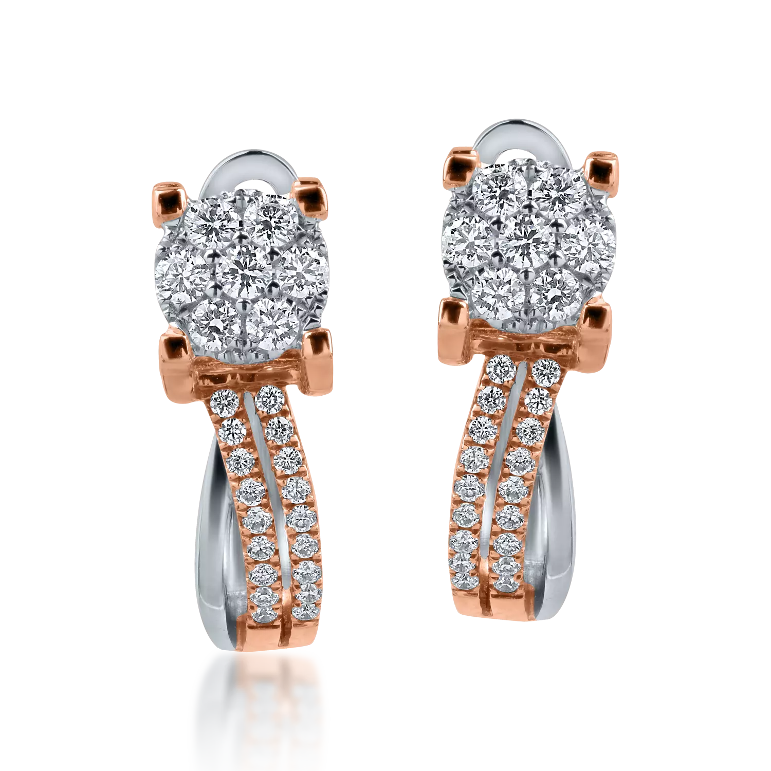 White-rose gold earrings with 0.22ct diamonds