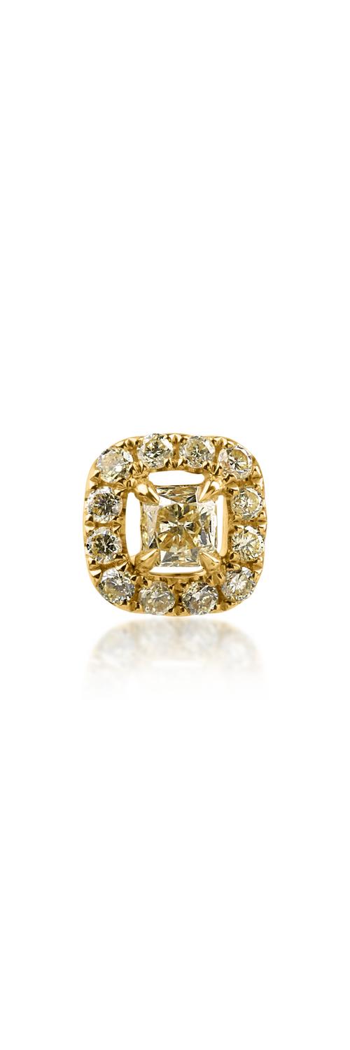 Yellow gold pendant with 0.113ct fancy-yellow diamond and 0.066ct yellow diamonds