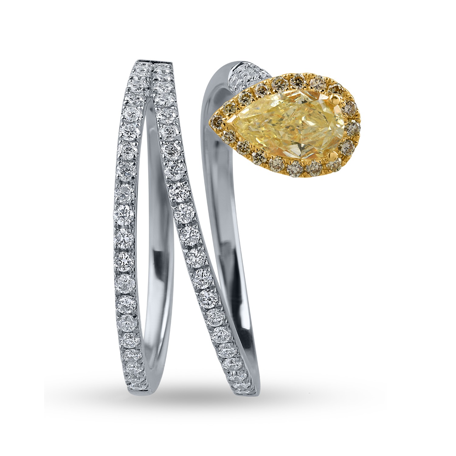 Fehérarany gyűrű 1.17ct gyémántokkal