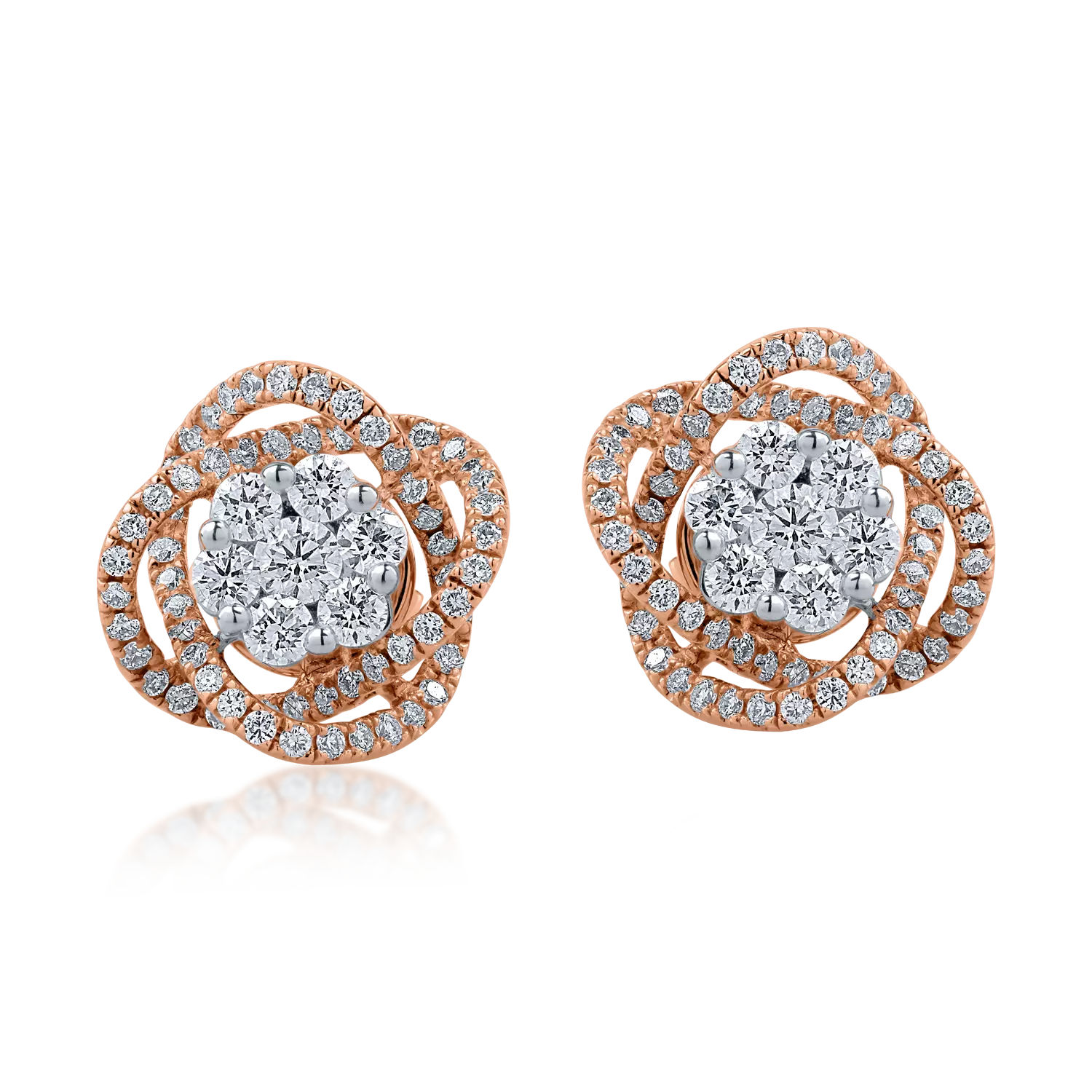 Rose gold earrings with 1.057ct diamonds