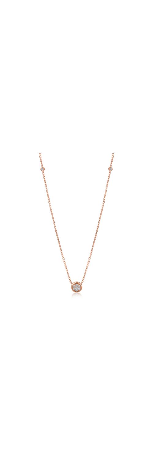 Rose gold pendant necklace with 0.17ct diamonds
