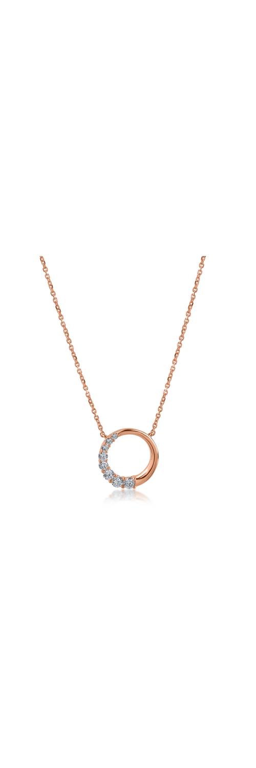 Rose gold pendant chain with 0.19ct diamonds