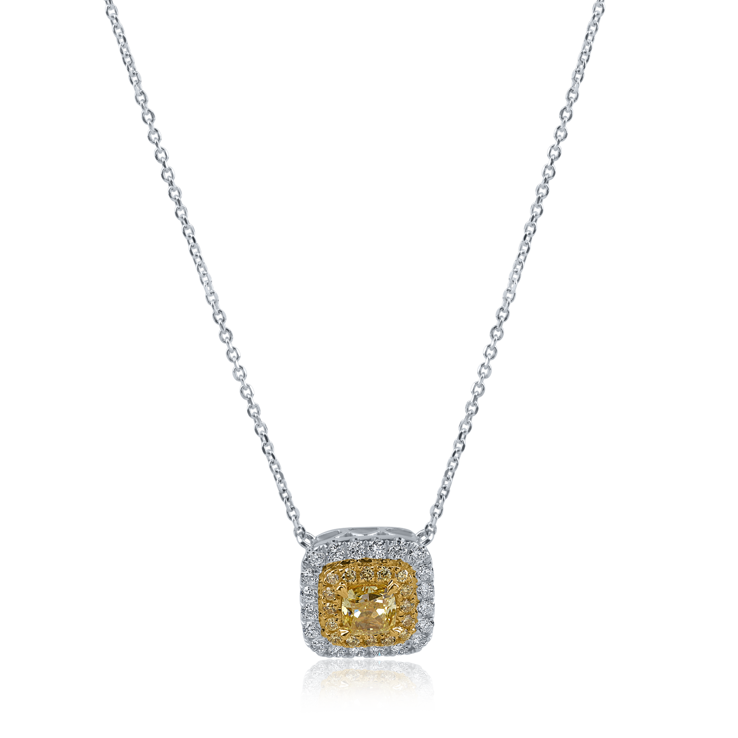 Łańcuszek z żółto-białego złota z diamentami o masie 0.62 ct