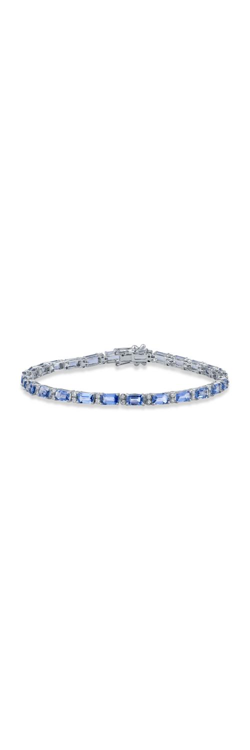 White gold tennis bracelet with 9.35ct heated sapphires and 0.41ct diamonds