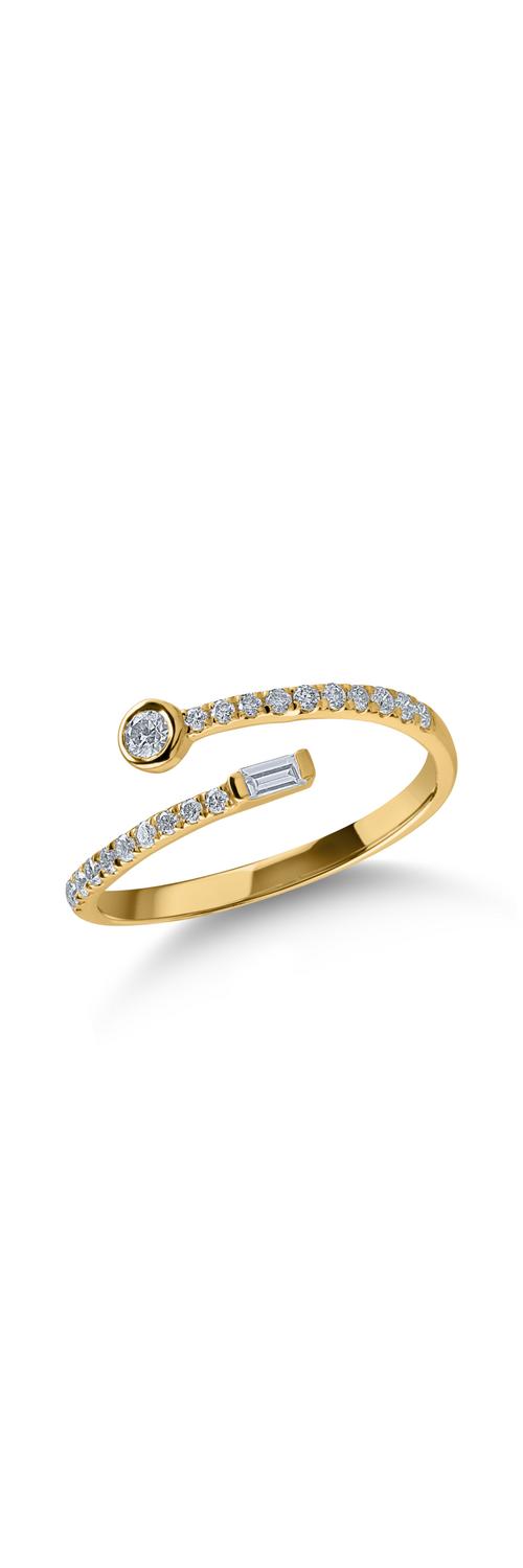 Sárga arany gyűrű 0.28ct gyémántokkal
