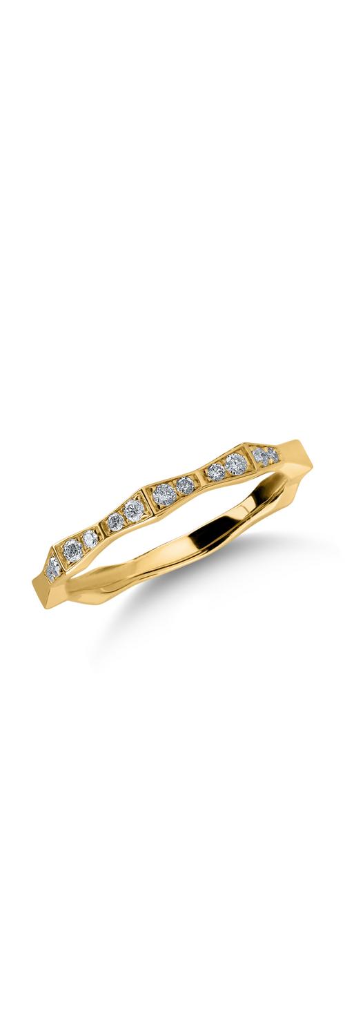 Yellow gold ring with 0.14ct diamonds