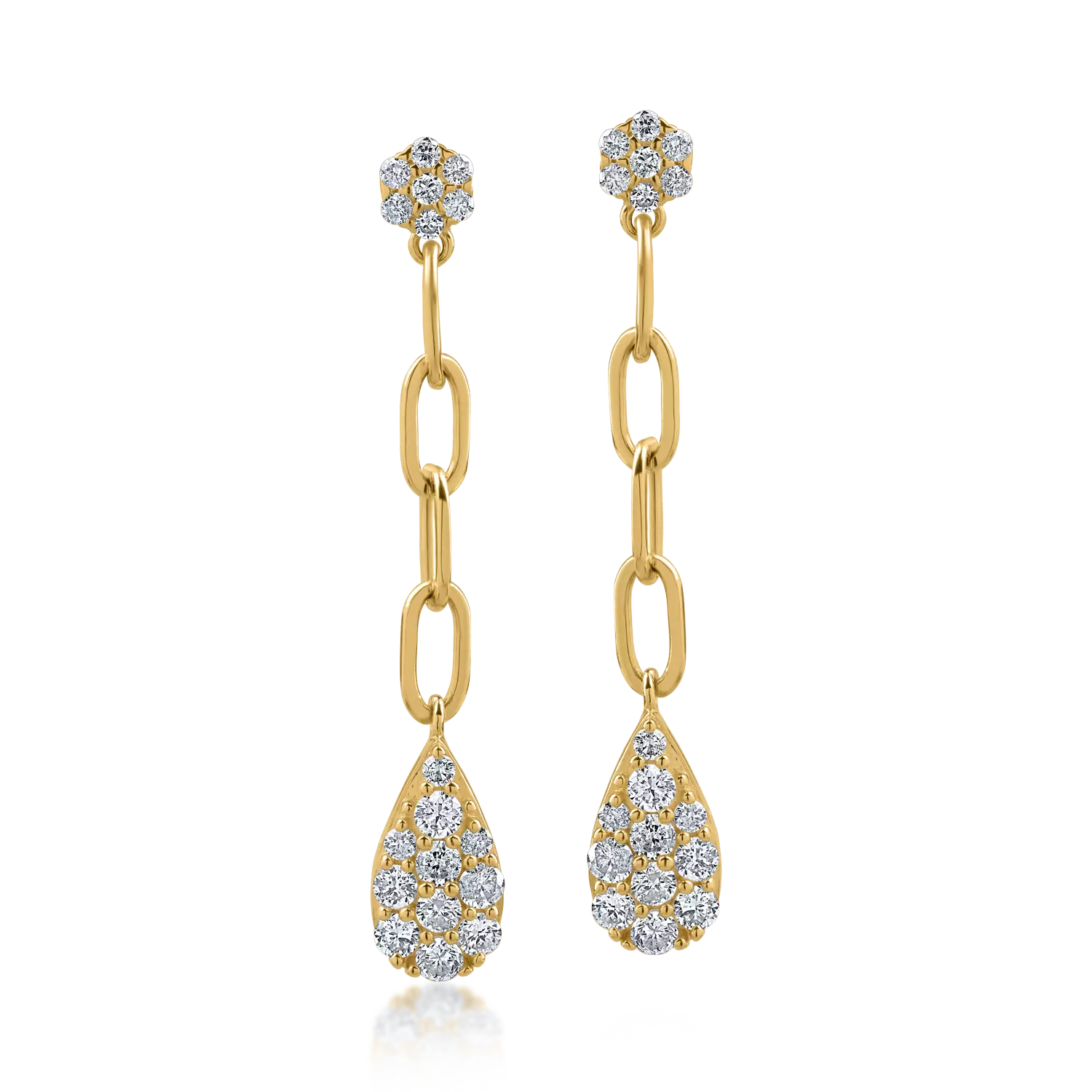 Cercei din aur galben cu diamante de 0.52ct