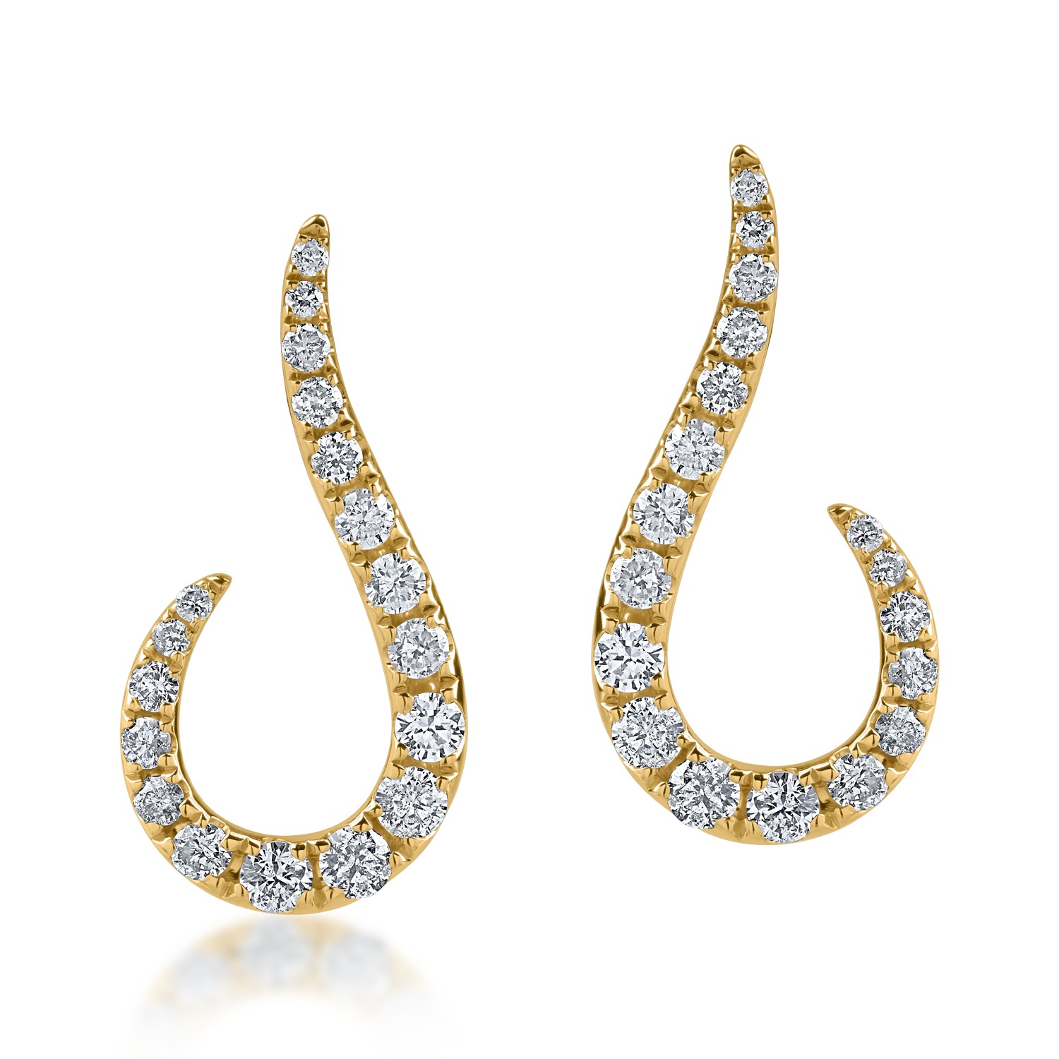 Yellow gold earrings with 0.48ct diamonds