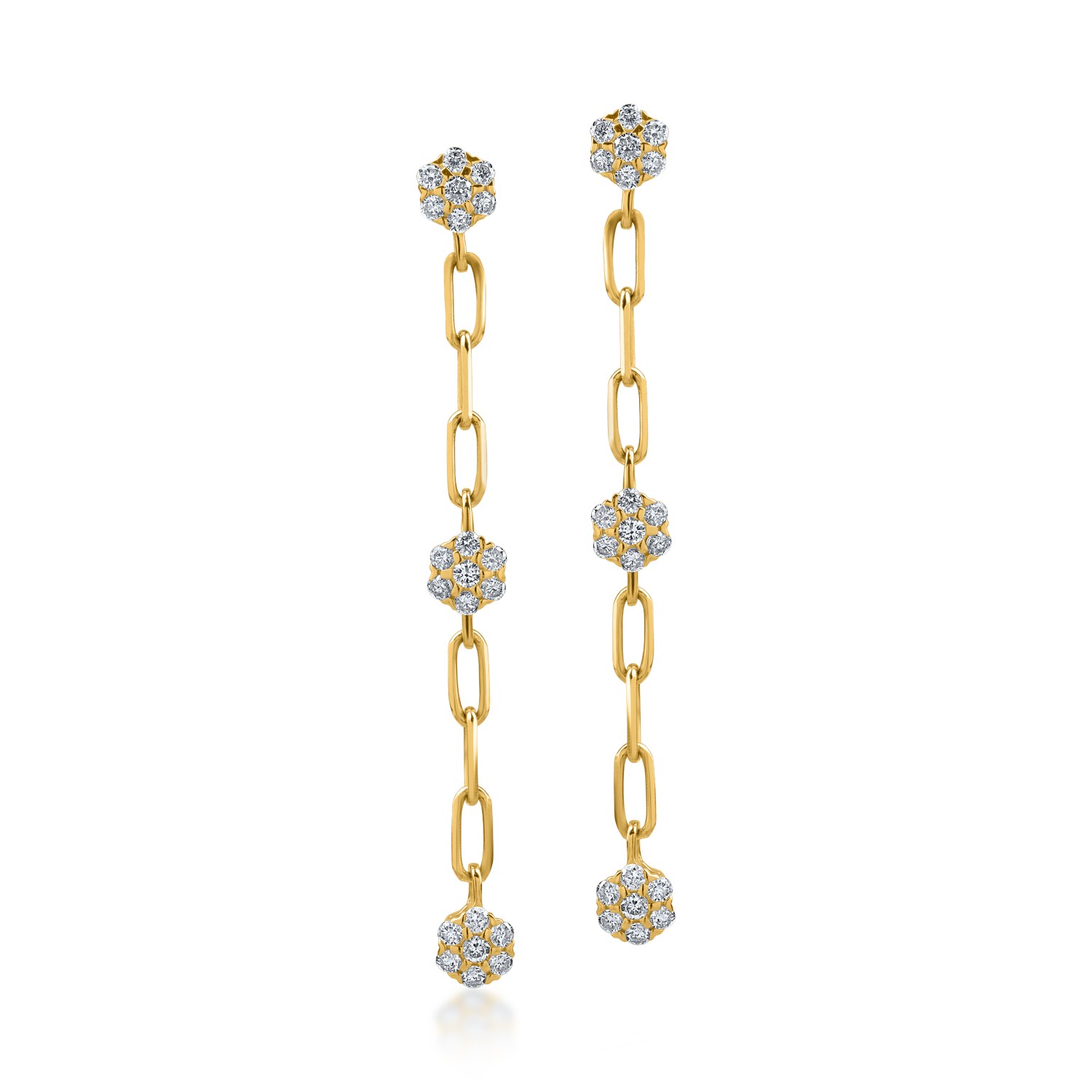 Yellow gold earrings with 0.29ct diamonds