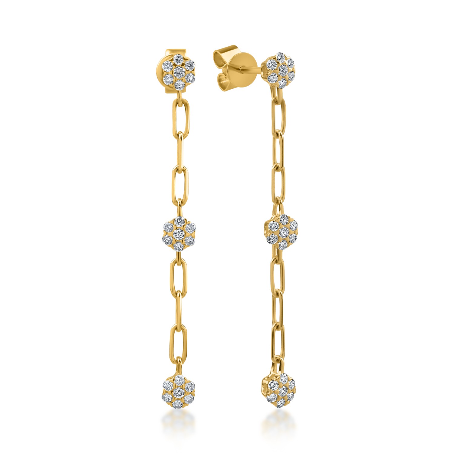 Yellow gold earrings with 0.29ct diamonds