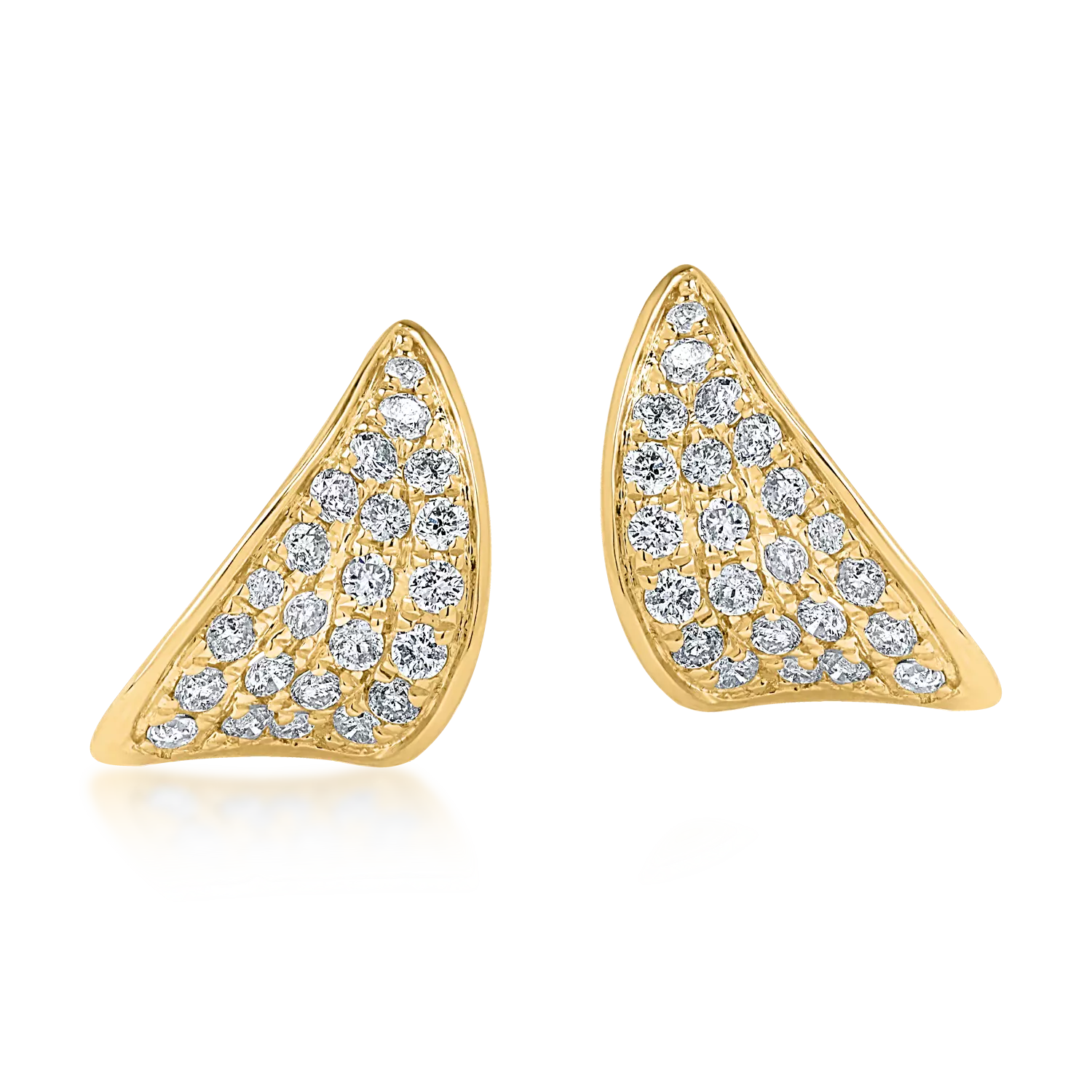 Cercei din aur galben cu diamante de 0.33ct