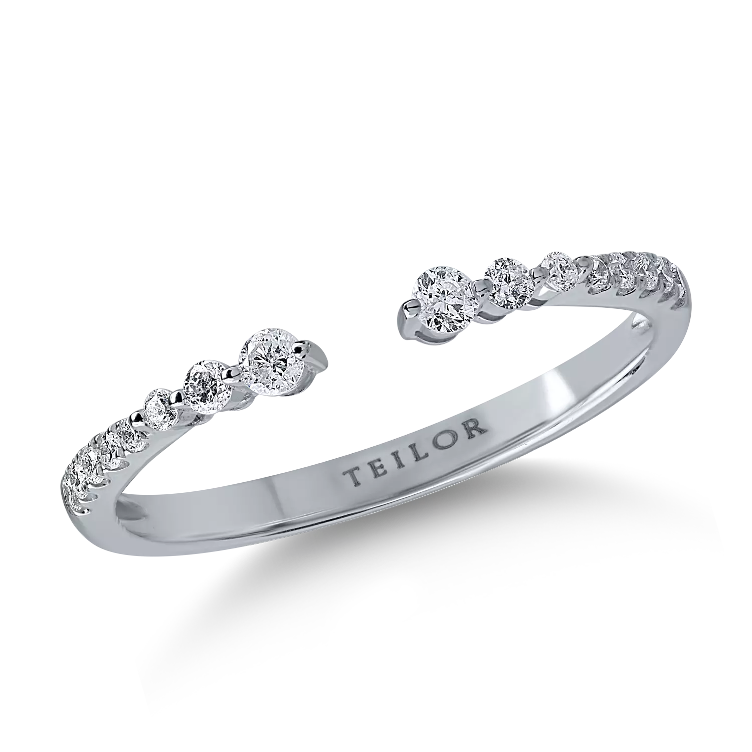 Fehérarany gyűrű 0.2ct gyémántokkal