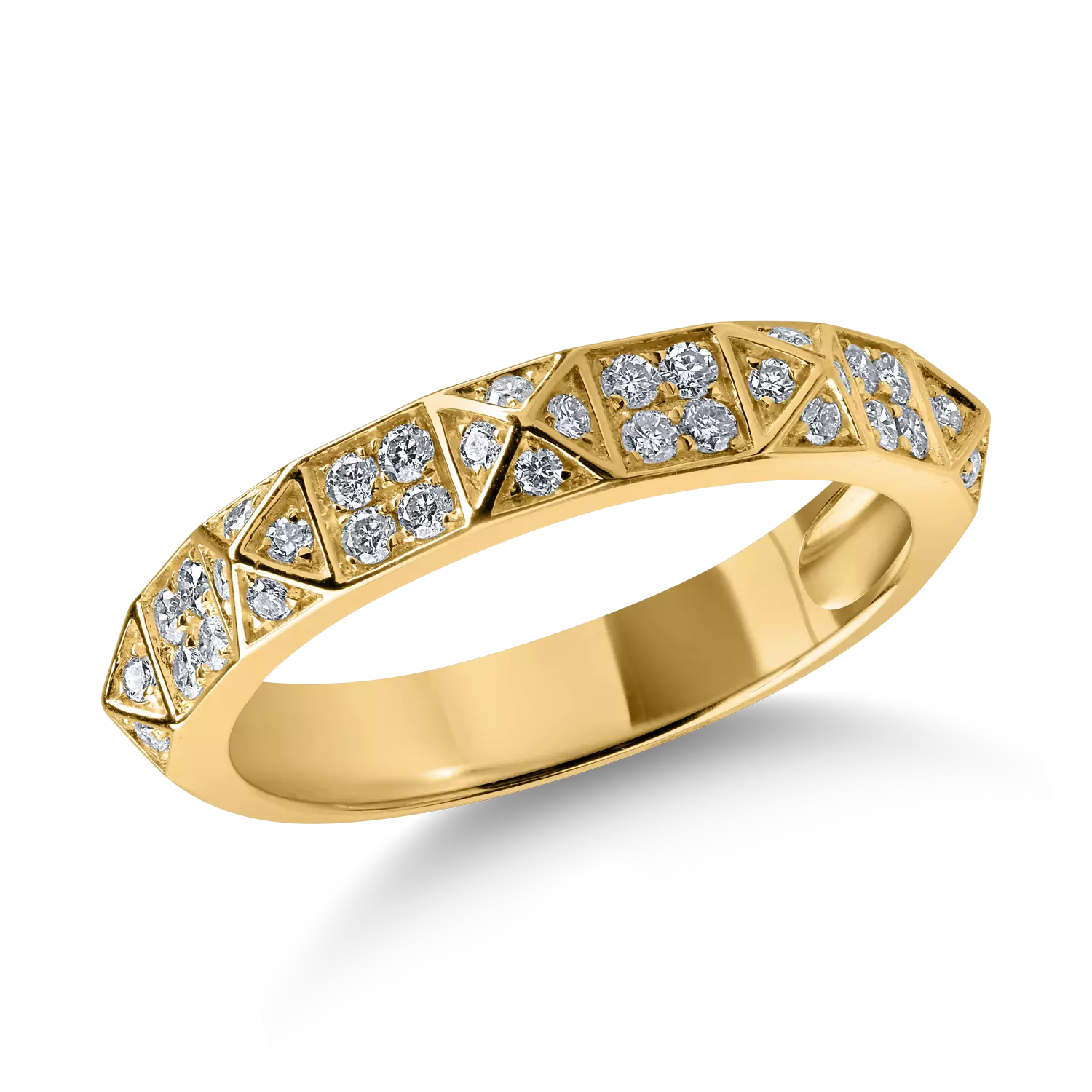 Sárga arany gyűrű 0.33ct gyémántokkal