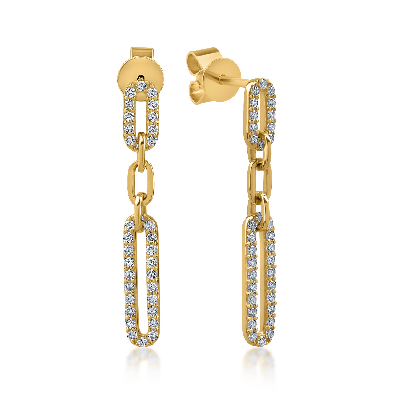 Yellow gold earrings with 0.5ct diamonds
