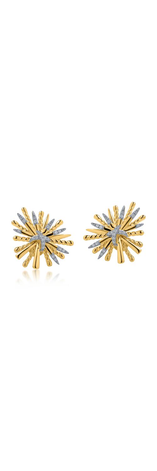 Yellow gold earrings with 0.109ct diamonds