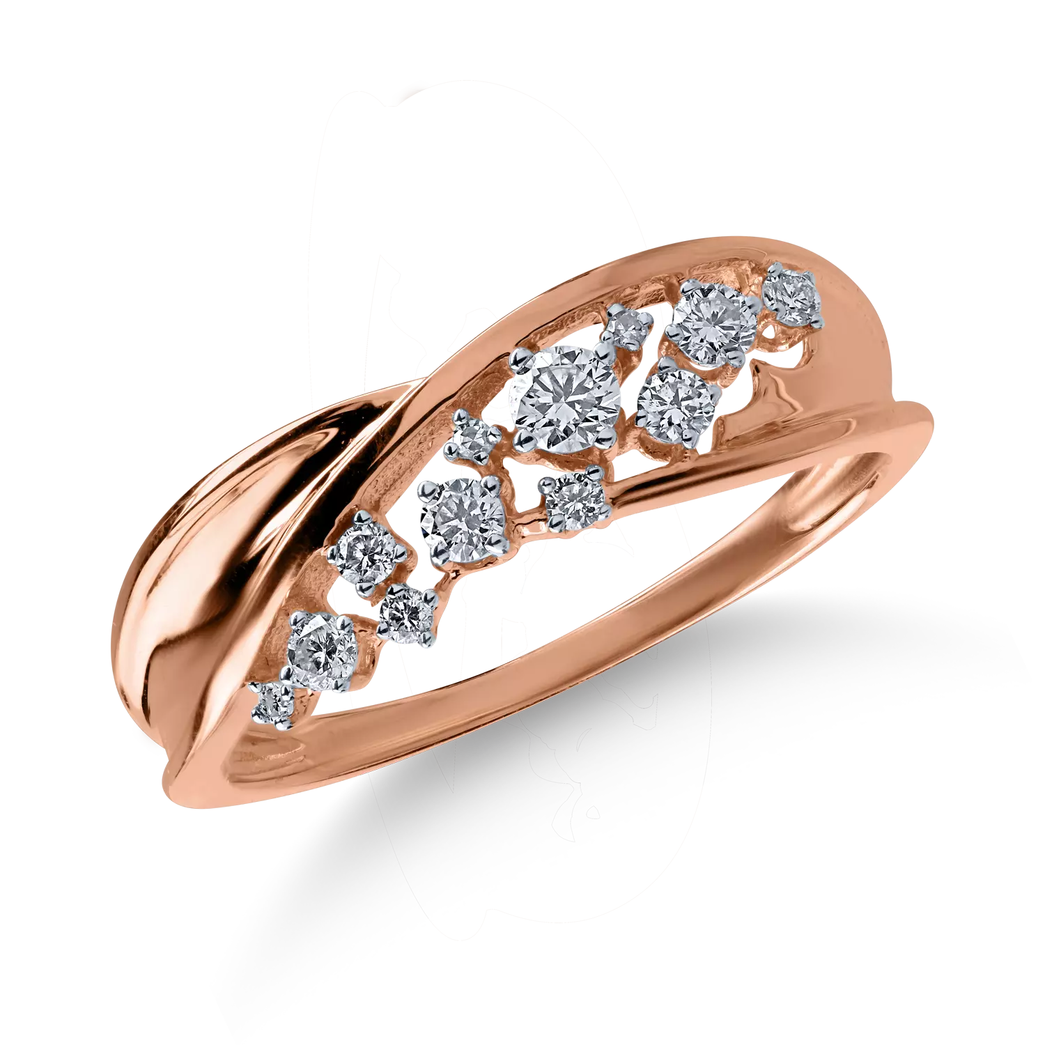 Rose gold ring with 0.219ct diamonds