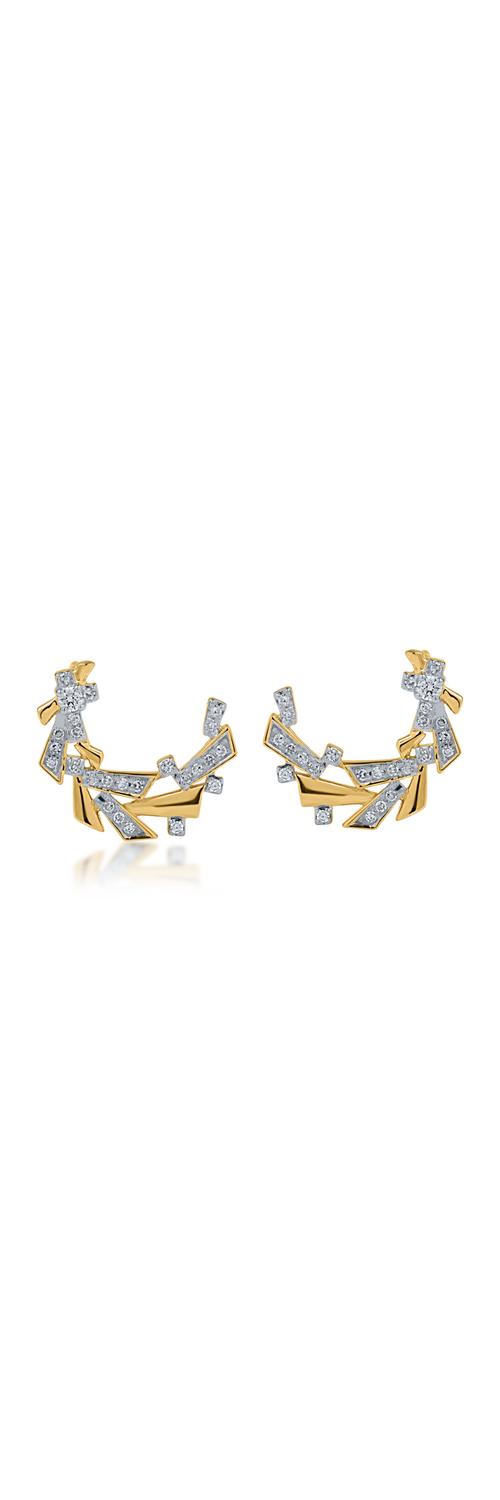 Yellow gold earrings with 0.174ct diamonds