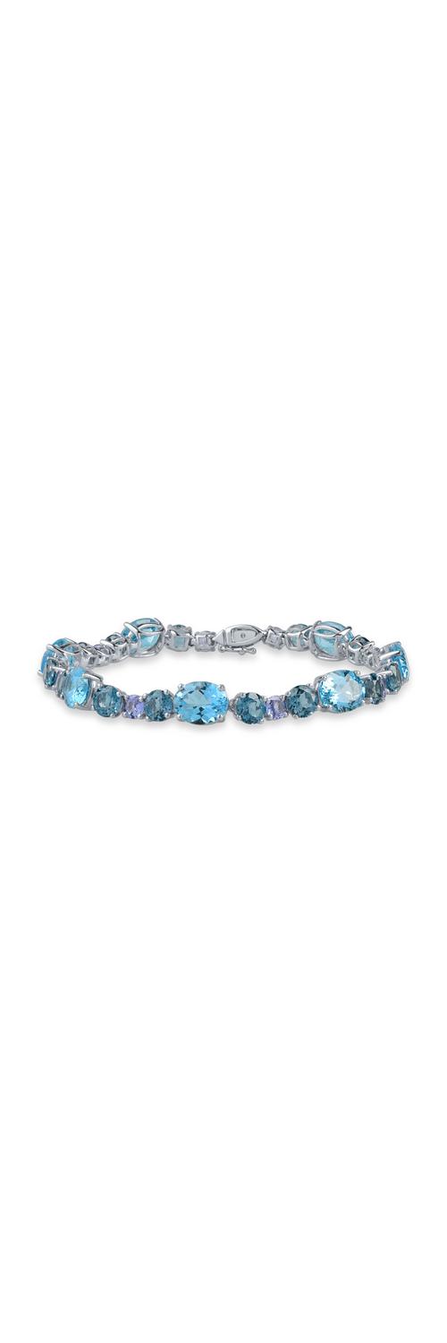 White gold tennis bracelet with 24.62ct topazes and 1.69ct tanzanites