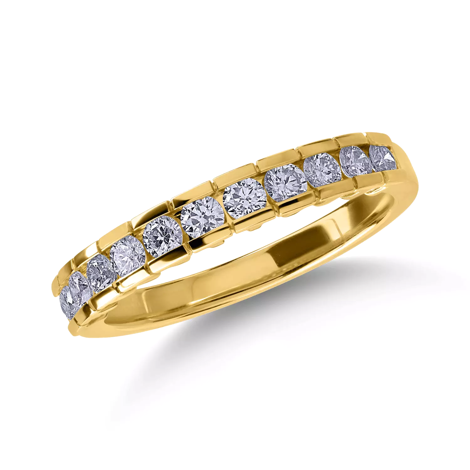 Half eternity ring in yellow gold with 0.52ct diamonds