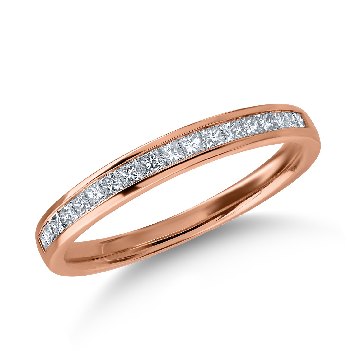 Fél örökkévalóság gyűrű rózsaszín aranyból. 0.36ct gyémántokkal