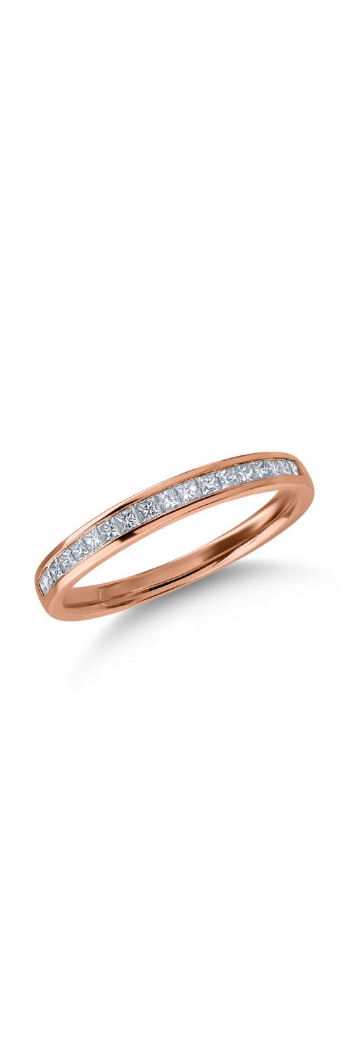 Half eternity ring in rose gold with 0.36ct diamonds