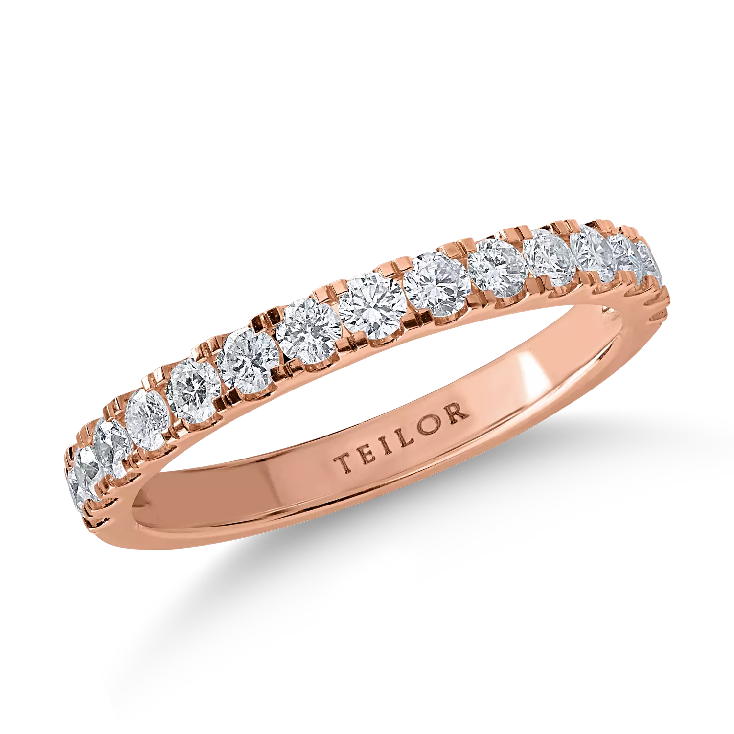 Half eternity ring in rose gold with 0.5ct diamonds