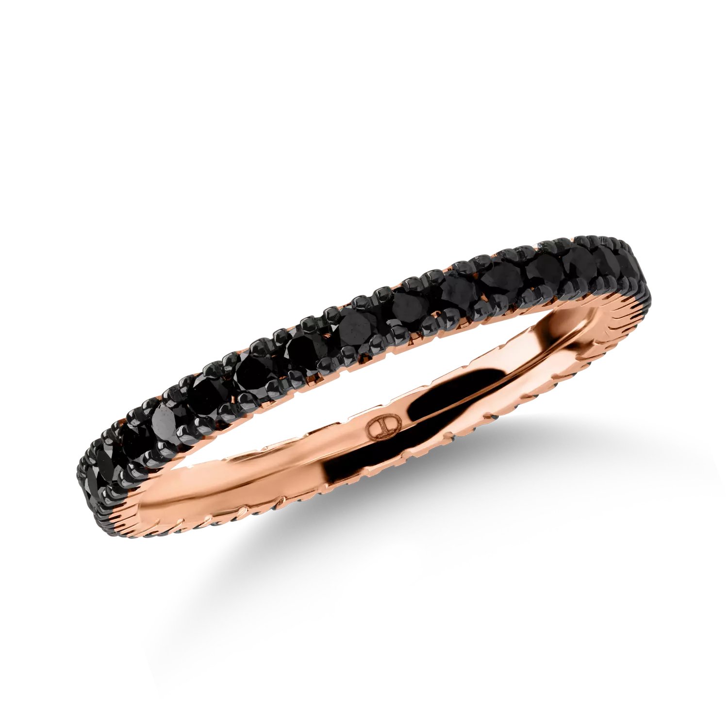 Rose gold eternity ring with 1ct black diamonds