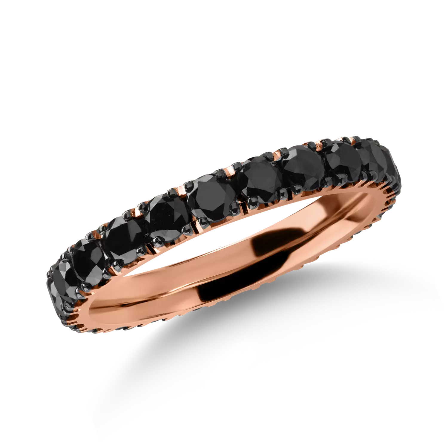 Rose gold eternity ring with 2ct black diamonds