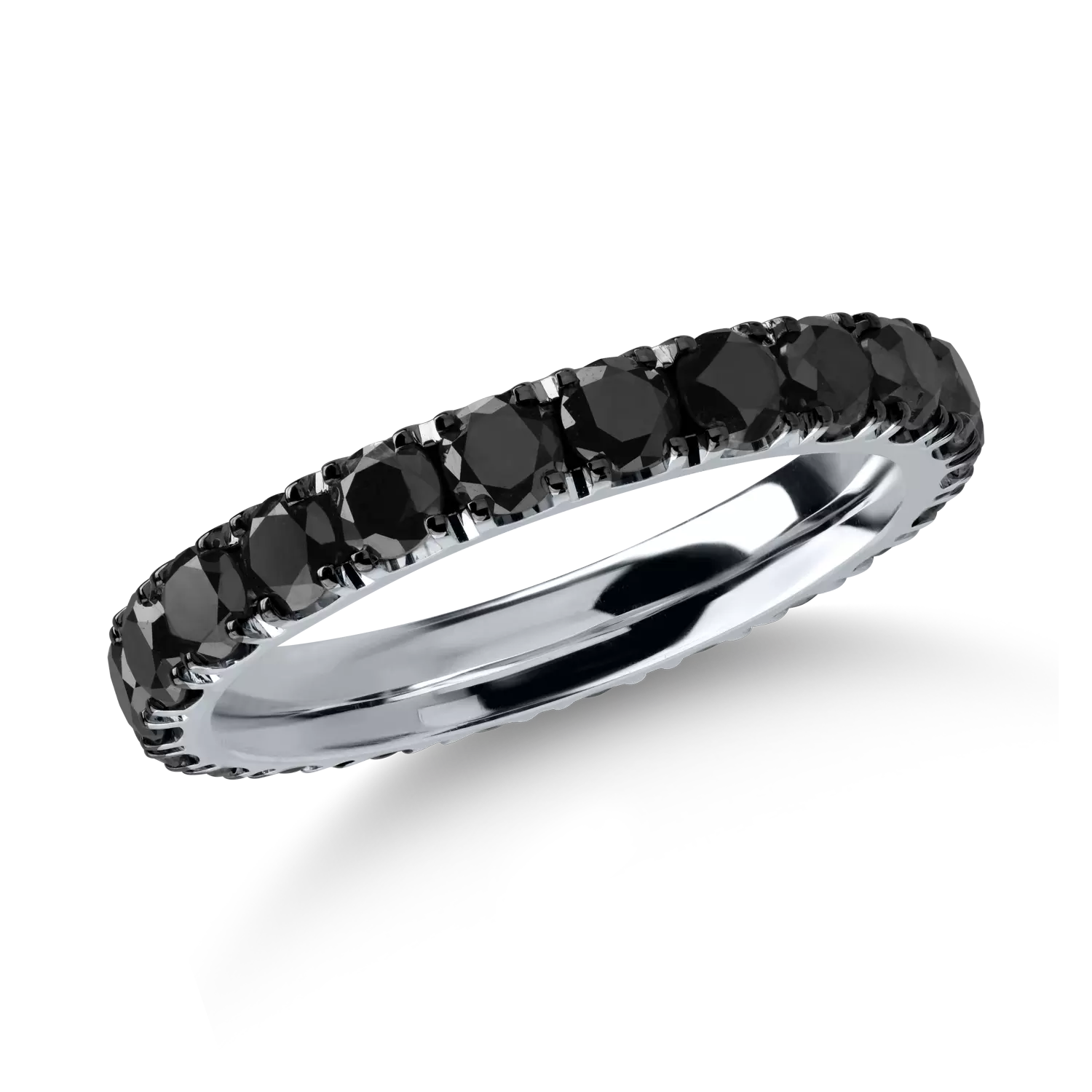 White gold eternity ring with 2.35ct black diamonds