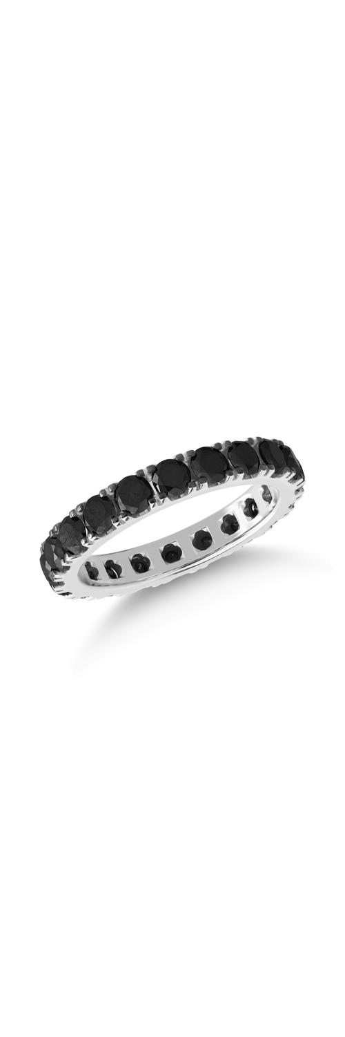 White gold eternity ring with 1.87ct black diamonds