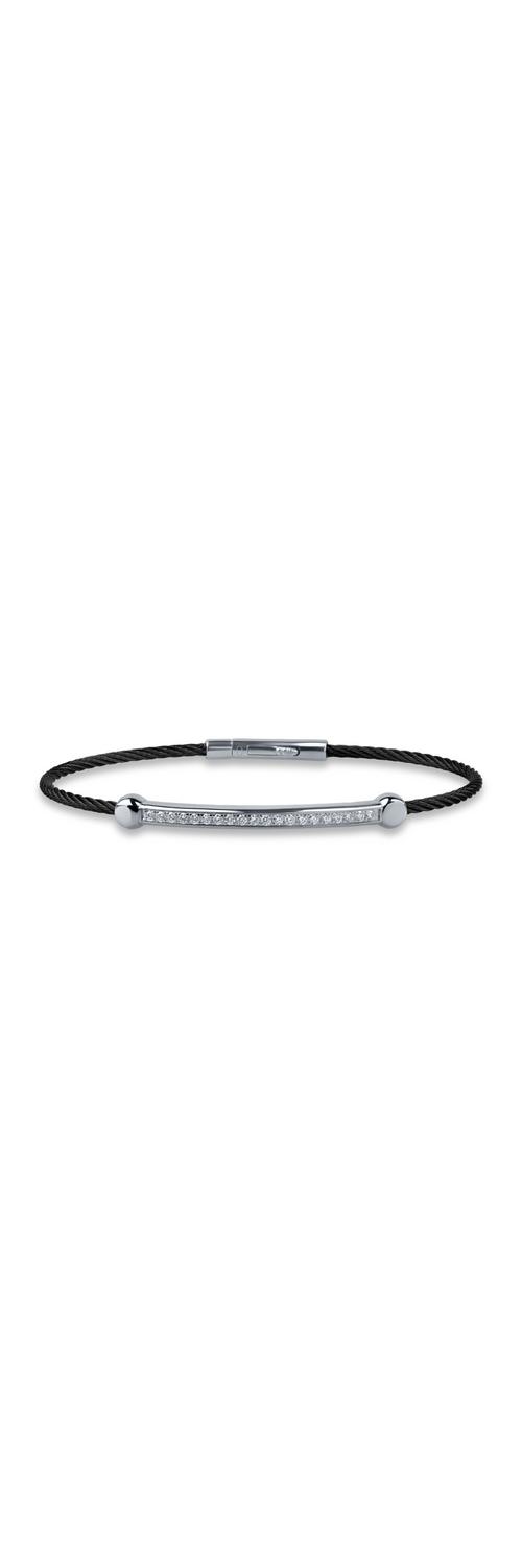 White gold and steel bracelet with 0.3ct diamonds