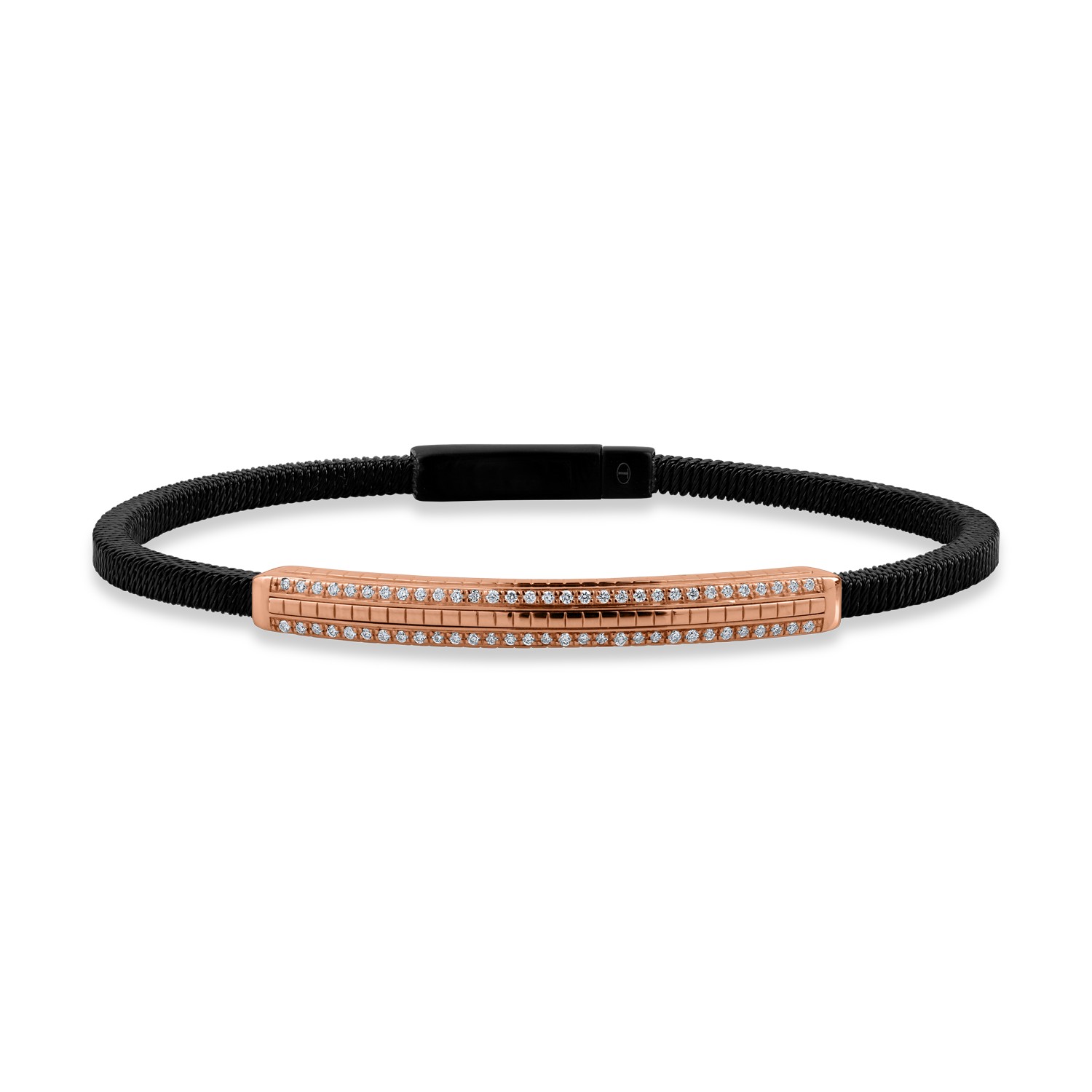 Rose gold and steel bracelet with 0.22ct diamonds