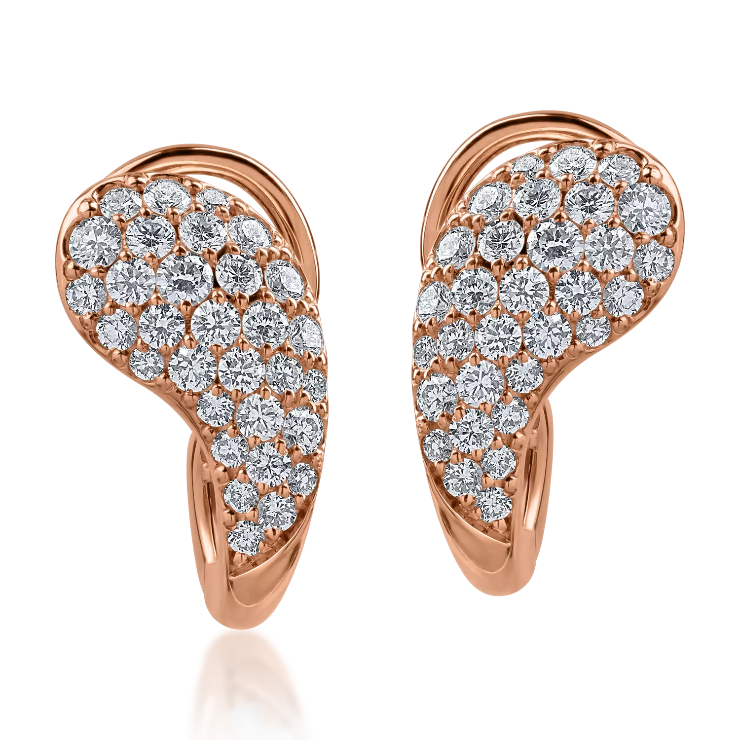 Rose gold earrings with 0.92ct diamonds