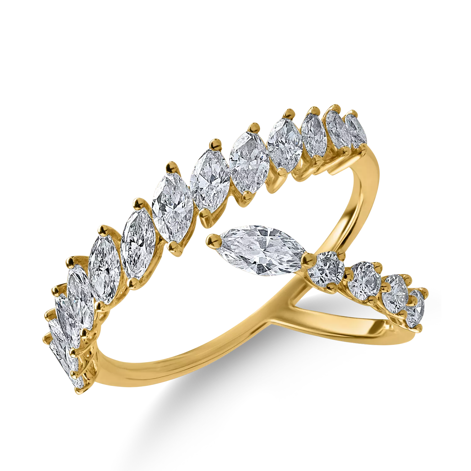 Yellow gold ring with 1.22ct diamonds