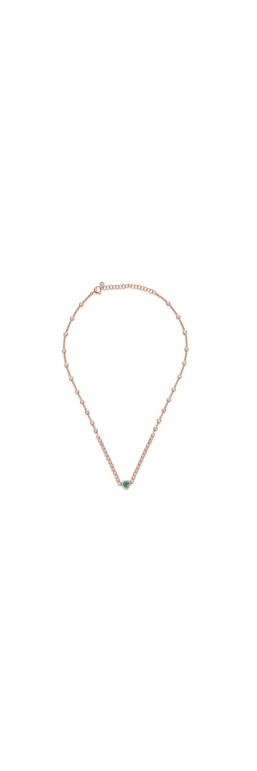 Rose gold necklace with 0.52ct emerald and 1.75ct diamonds