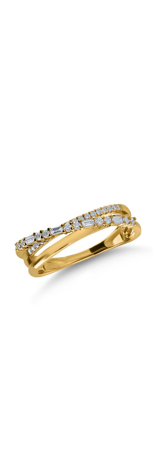 Sárga arany gyűrű 0.32ct gyémántokkal