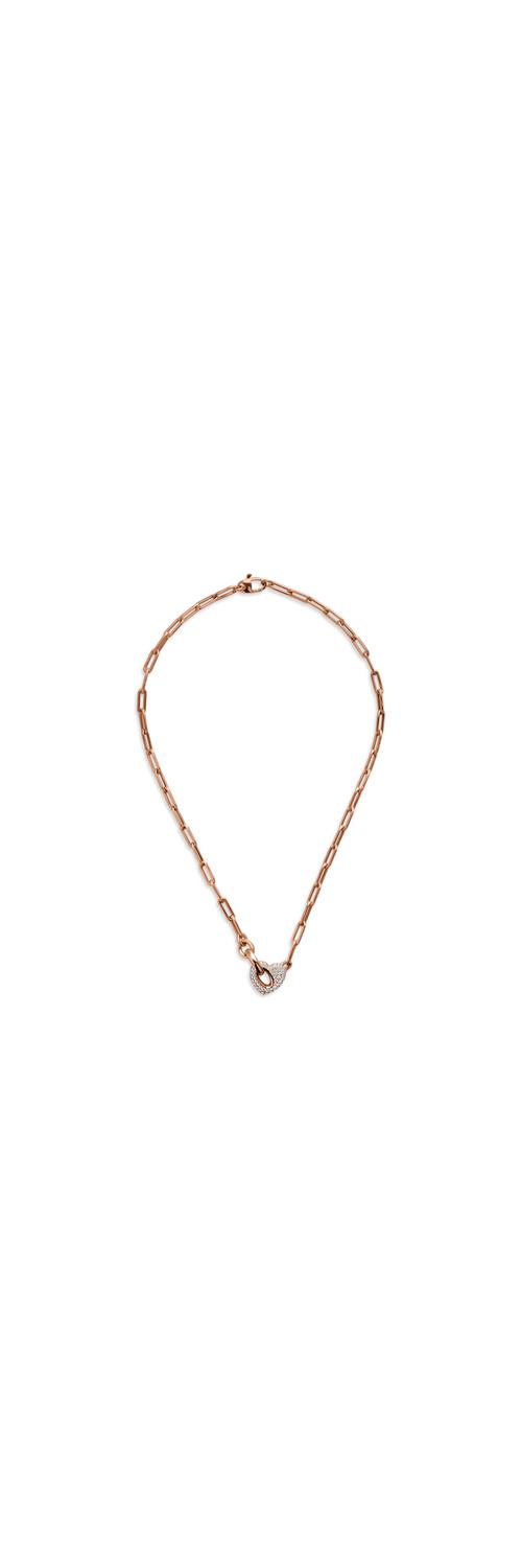 Rose gold heart pendant necklace with 0.85ct diamonds